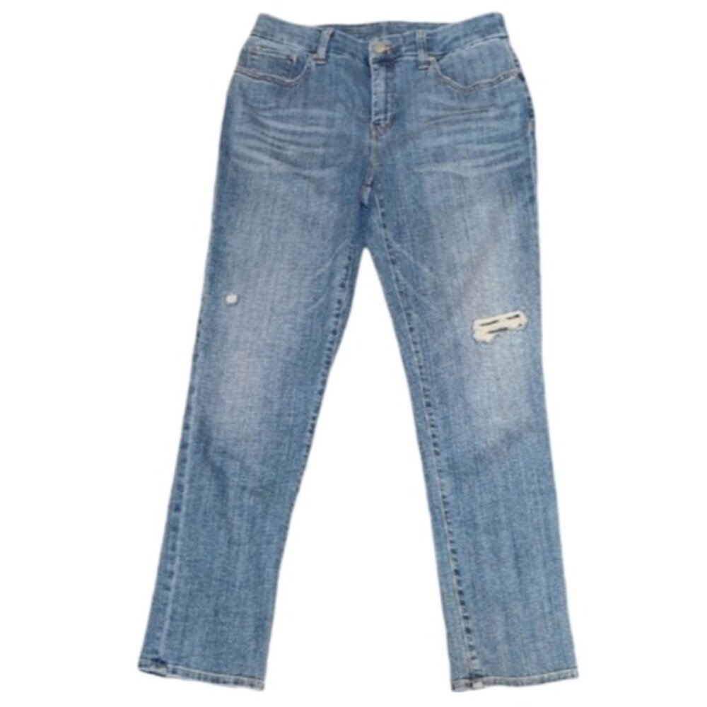 Chicos So Slimming Girlfriend Ankle Jeans Womens Size 2 Blue Slim Straight Denim